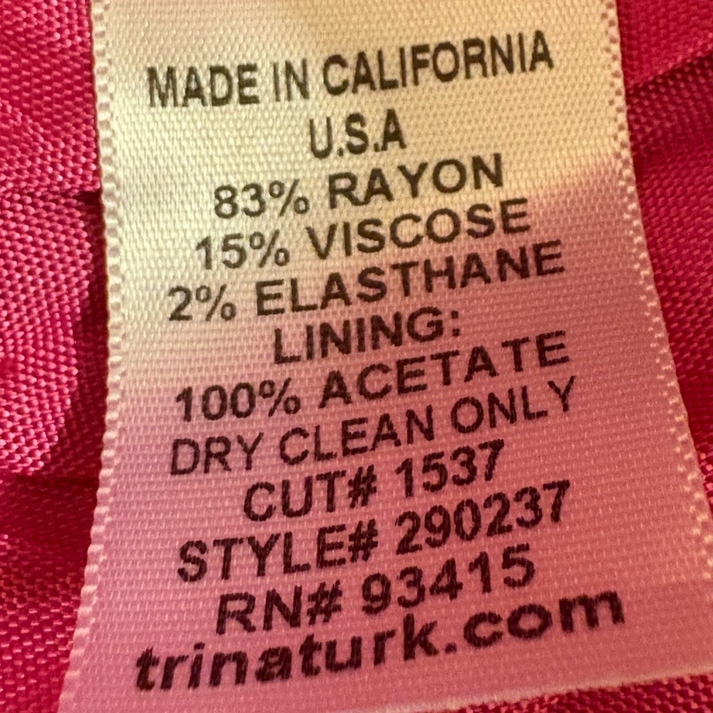 Trina Turk Kentucky Derby Dress Hot Pink with Square Belt - Sz 6 - Picture 6 of 10